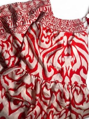 Calypso St. Barth Red and White Printed Dress
